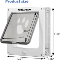 Wordcam X-Large Robust Cat Door for Interior/Exterior - White / X-Large - image 2
