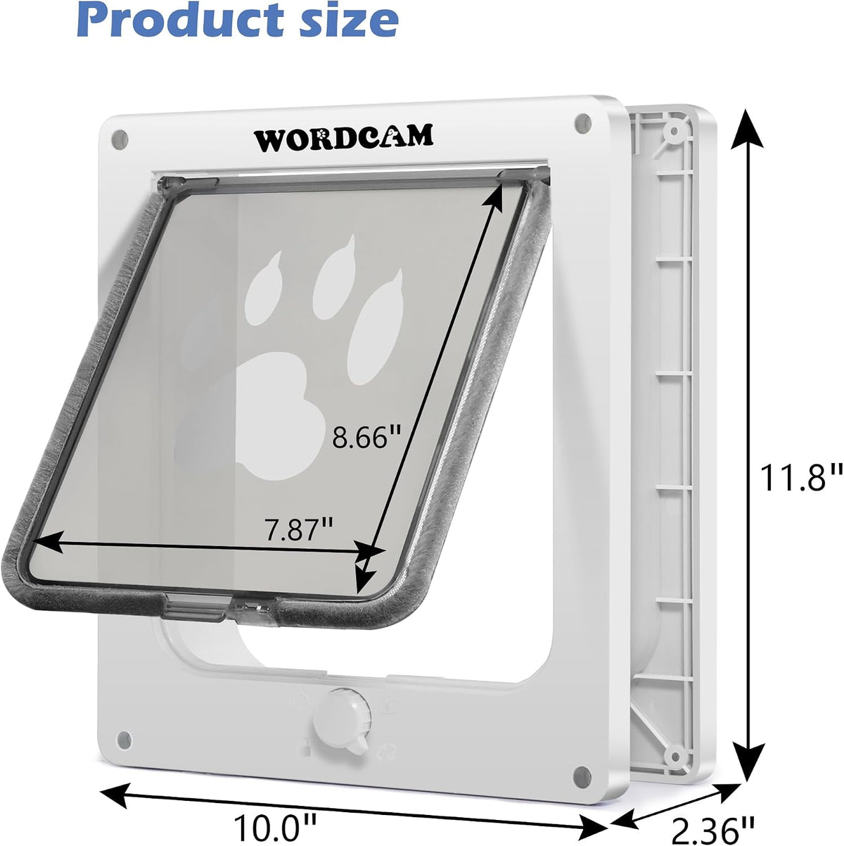 Wordcam X-Large Robust Cat Door for Interior/Exterior - White / X-Large - image 2