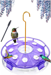 2 Pack 16 oz Saucer Hummingbird Feeders for Outdoors - Clear Amethyst / 1-Feeder Set