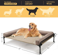 Veehoo Outdoor Elevated Dog Bed-Cooling Raised Dog Cot for Large - Beige Coffee / 41.0"L x 27.0"W x 13.0"Th - image 3