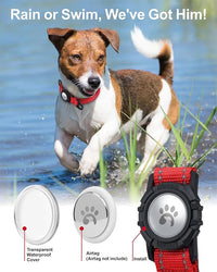 TagME Airtag Dog Collar,Waterproof Reflective Pet Collar with Airtag Holder,Soft Padded and Double D-Rings for Medium Dogs,Red