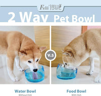 Felli Pet Oblik Acrylic Raised Dog Food Water Bowl Stainless Steel - Sapphire / 1.5 Cups Oval Dish - image 2