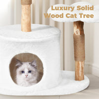 Easyego Modern Cat Tree, 26.3" Aesthetic Wood Cat Tree Tower for Small Cats – Essentials for Cats - White / 36.6'' - image 2