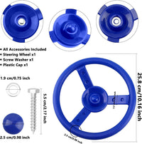 Haconba plastic pirate ship steering wheels for playsets in blue and red with mounting hardware - view 12