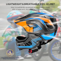ROCKBROS Kids Full Face Bike Helmet Lightweight Detachable MTB Helmet – Fun for Kids & Family - Black Orange / Small - image 2