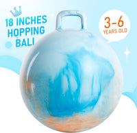 U&C Planet Hopper Ball, 18In Bouncy Ball with Handle for Kids Ages 3-6 – Fun for Kids & Family - 3-6 Years / Blue Clouds - image 3