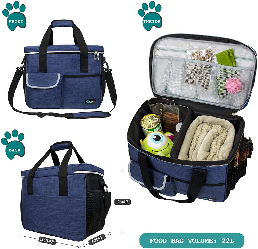 PetAmi Dog Travel Bag Organizer, Pet Supplies Diaper Tote - Medium - 14.5"L x 8.0"W x 12.0"H / Navy - image 2