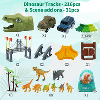 IQKidz Dinosaur World Race Track Toys, 1 Race Car, 6 Dino Toys - Dinosaur Track - image 2