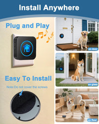 Dog Door Bell for Potty Training - Black – 3 Buttons - image 2