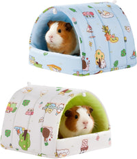 2 Pack Hamster Hideout Bed - Beige+Blue / 7.8*7in