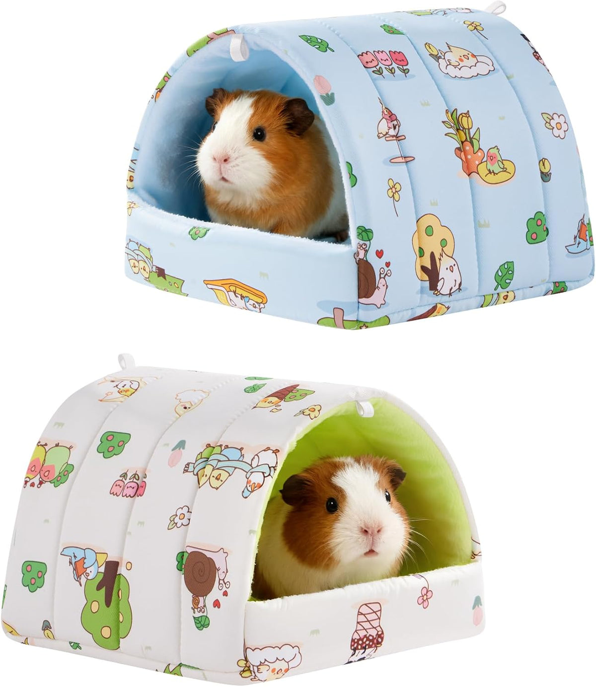 2 Pack Hamster Hideout Bed - Beige+Blue / 7.8*7in