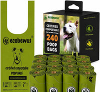 Certified Compostable Handle-Tie Dog Waste Bags, 16 Refill Rolls