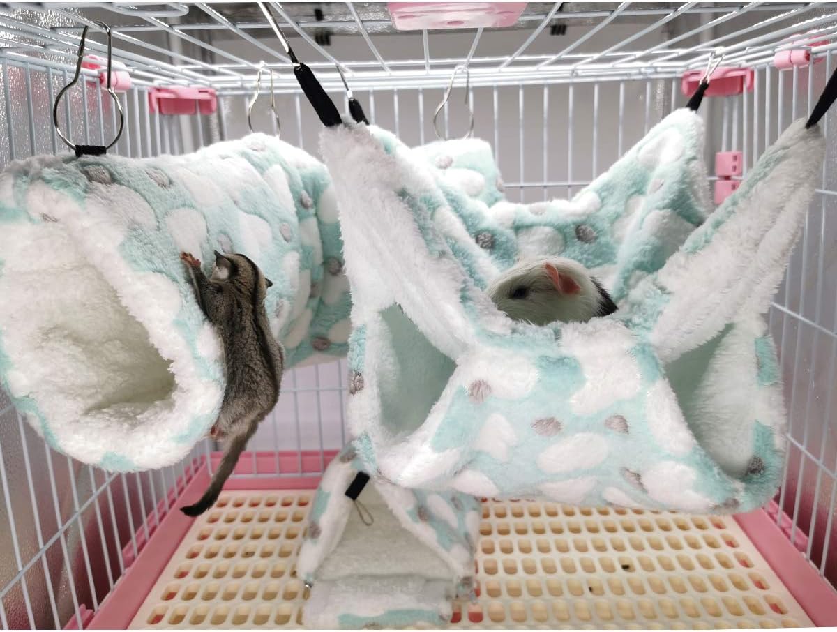 LEFTSTARER Guinea Pig Accessories Sugar Glider Cage Accessories - Green / Heart - image 3