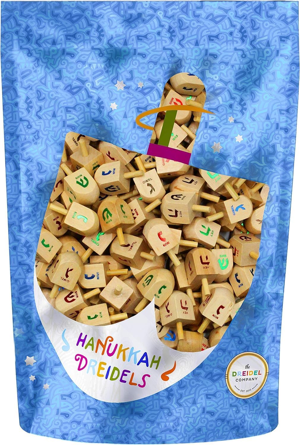 10-Pack Natural Wood Dreidels Hanukkah Draydel with English - 200-Pack - image 2