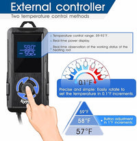 hygger Aquarium Heater 500W/800W/1000W,Fish Tank Heater with Danger Warning Automatically Stops Heating System and Digital LED Controller,for Freshwater or Saltwater 80-220 Gallon Tank