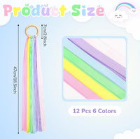 Deekin rainbow ribbon rings, wooden Waldorf hand kites with bright streamers - view 16
