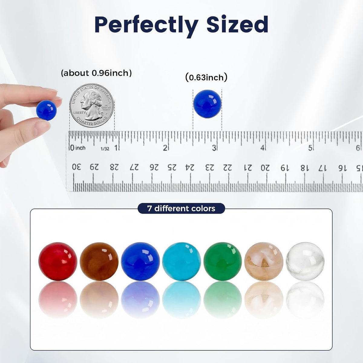 SallyFashion 75 PCS Glass Marbles Bulk - multicolor 75pcs - image 3