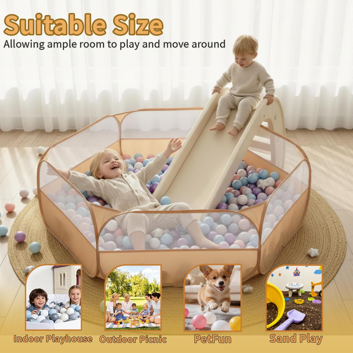 TRENDPLAY foldable pop up ball pit play tent for toddlers with storage bag - view 16