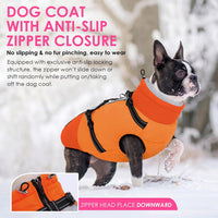 Large Dog Coat Waterproof Dog Winter Jacket with Harness TurquoiseL – Essentials for Dogs - Orange / Large - image 3