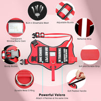 Service Dog Vest Harness and Leash Set+10 Patches - Medium / Red - image 2