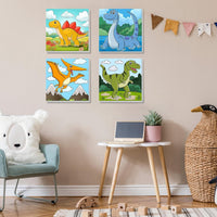 MISCER paint by numbers 4-pack with framed 8x8 inch landscape canvases, acrylic paints and brushes - view 20