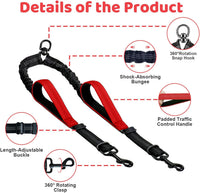 Double Dog Leash, No Tangle Splitter for Two Dogs - Red - image 3