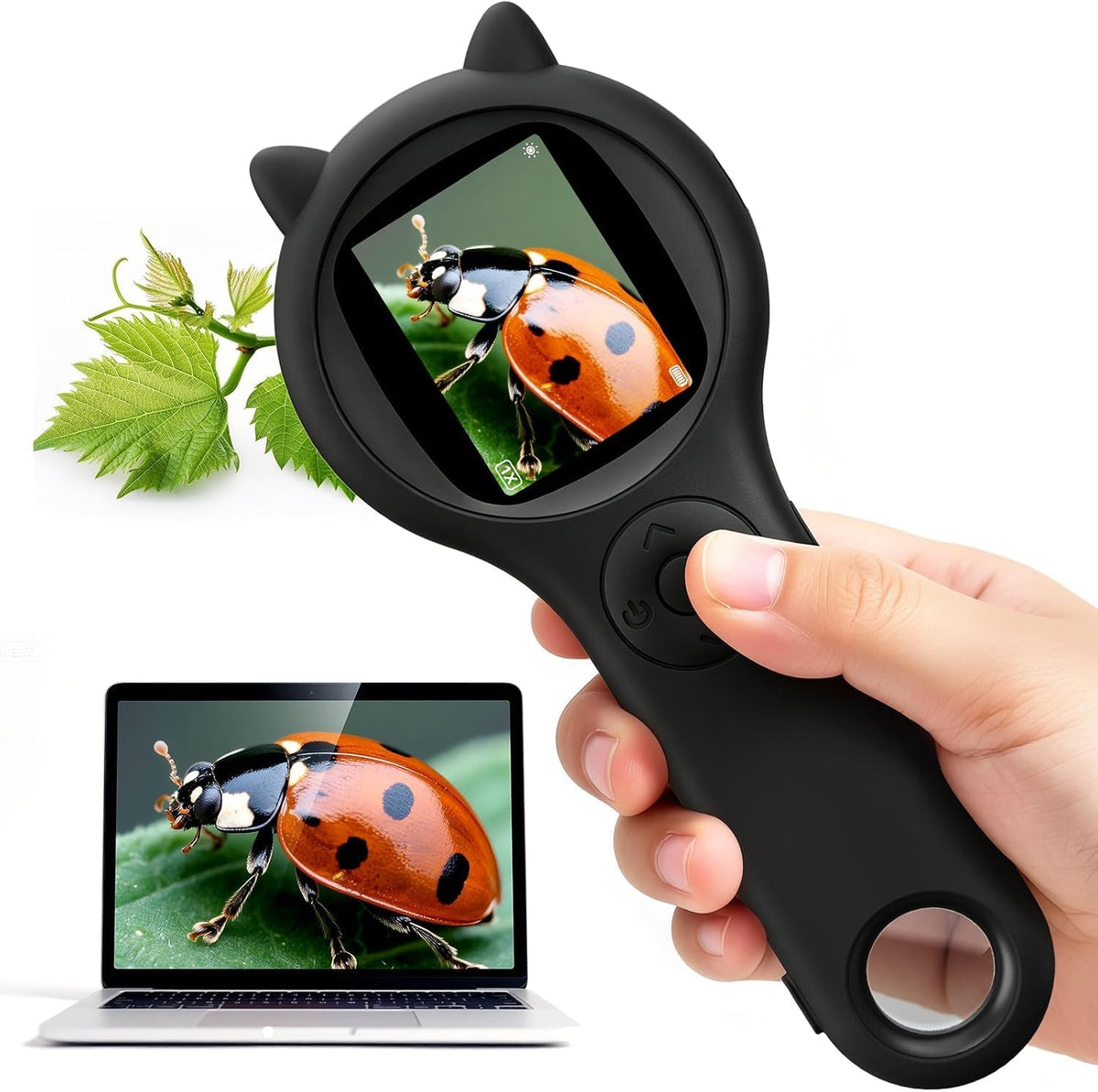 Kids Microscope, 500X Digital Magnifying Glass, Explore STEM Toy - Black / 1 Pcs
