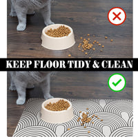 Dog Food Mats for Floors Absorbent, Pet Cat Food Mat - S(12"×20") / 01-White - image 2