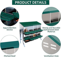 Chicken Nesting Box, 8 Hole 2 Layer Hen Nesting Box with Legs, Roll Away Eggs Laying Boxes,Cleanable Pull Out Hen Roosting Boxes
