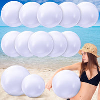 Sinmoe 12 pack white beach balls in 16 and 24 inch sizes, inflated - view 2