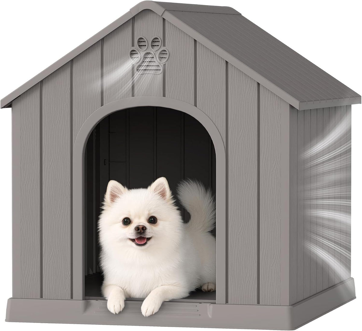 Fancyango Extra-Large Giant Dog House Outdoor Indoor for Large Dogs - Grey / 26.18''L × 24.02''W × 25.98''H - image 2