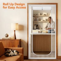 BFNN Cat Screen Door, Scratch Resistant Mesh Gate - White, U-shaped / Up to 38''x 82'' (Fits Door Opening Size) - image 3