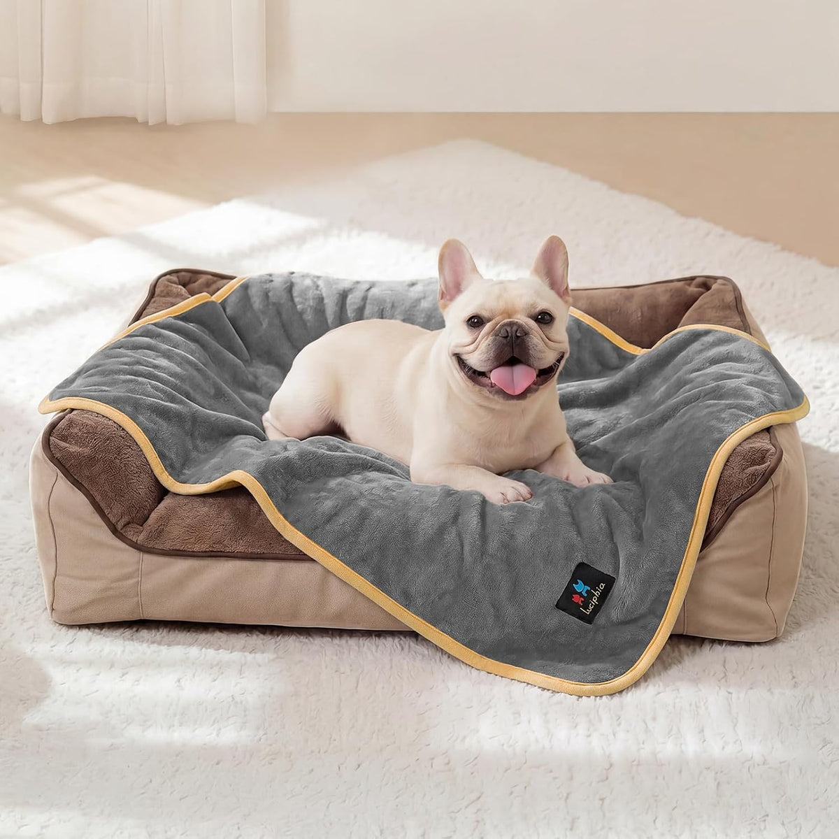Luciphia Waterproof Pet Blanket - S (40" x28") / Grey+white