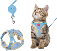wanheart Cat Harness and Leash Set Escape-Proof Adjustable cat Leash - blue / M