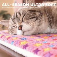 Mora Pets Cat Bed Ultra Soft Dog Crate Pad Star Print 14 x 17.5 inch - 24-Inch / pack - Pink/Dark Blue - image 3