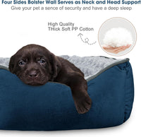 JOEJOY Rectangle Dog Bed for Large Medium Small Dogs - Navy Blue / L(30"x 24"x 9") - image 2