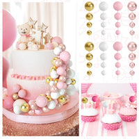 48 Pcs Balls Cake Topper Decorations Balloon Cupcake Toppers Foam - A12-rose Gold, Pink, White, Gold - image 4
