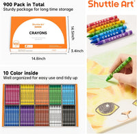 Shuttle Art crayon bulk class pack with 720 crayons sorted by color in a storage box - view 6