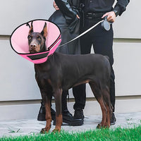 Soft Dog Cone for Large Dogs, Cone for Dogs to Stop Licking, Breathable Pet Surgery Collar Cone for Extra-Large Pets, Pink XL