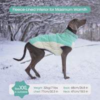 Dog Cold Weather Coats Reflective Dog Warm Jacket with Harness – Essentials for Dogs - Mint Green / S(chest:17in) - image 2