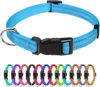 Small Dog Collar, Reflective Puppy Collar, 3/8" Width - Sky Blue / XS: 3/8"x(8-12")