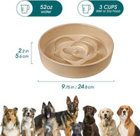 vancasso Slow Feeder Dog Bowl - L - 3 Cups / Khaki - image 2