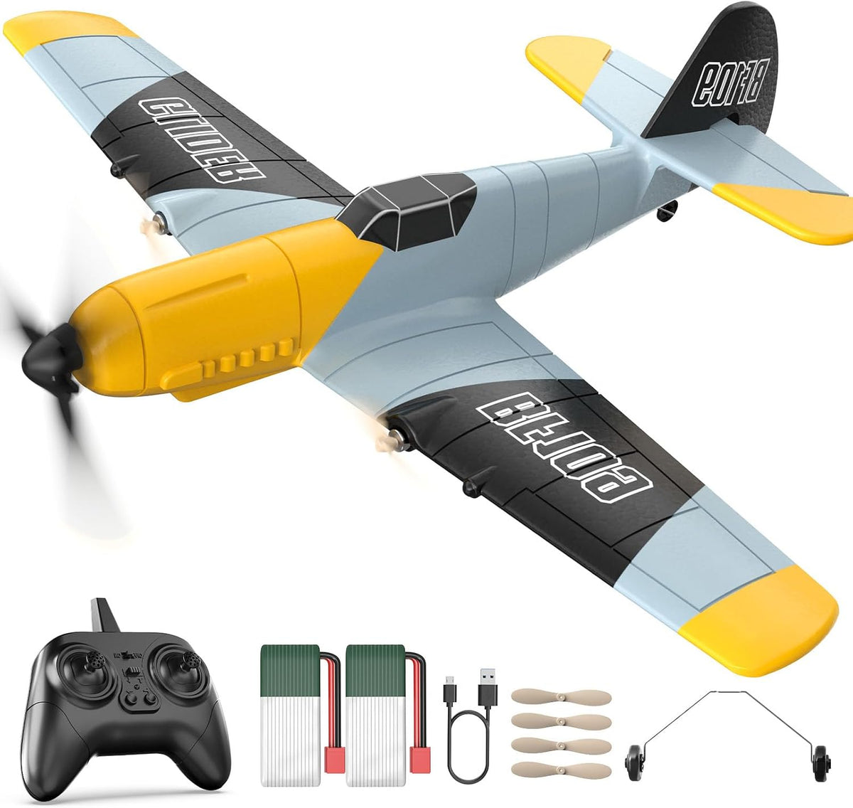 DEERC RC Plane 3 Channel BF-109 Remote Control Airplane Fighter RTF
