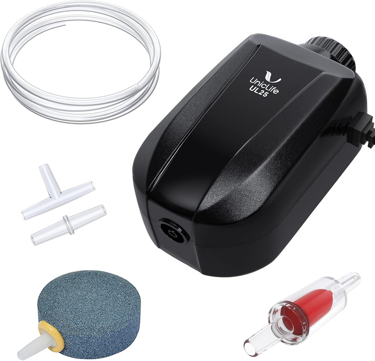 Uniclife Aquarium Air Pump Dual Outlet Fish Tank Aerator - 5 - 30 Gallons