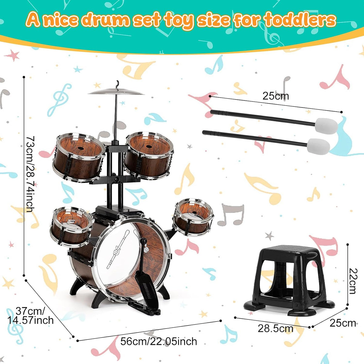 Kids Drum Set for Toddlers 3-5 - Custom-made style - image 3