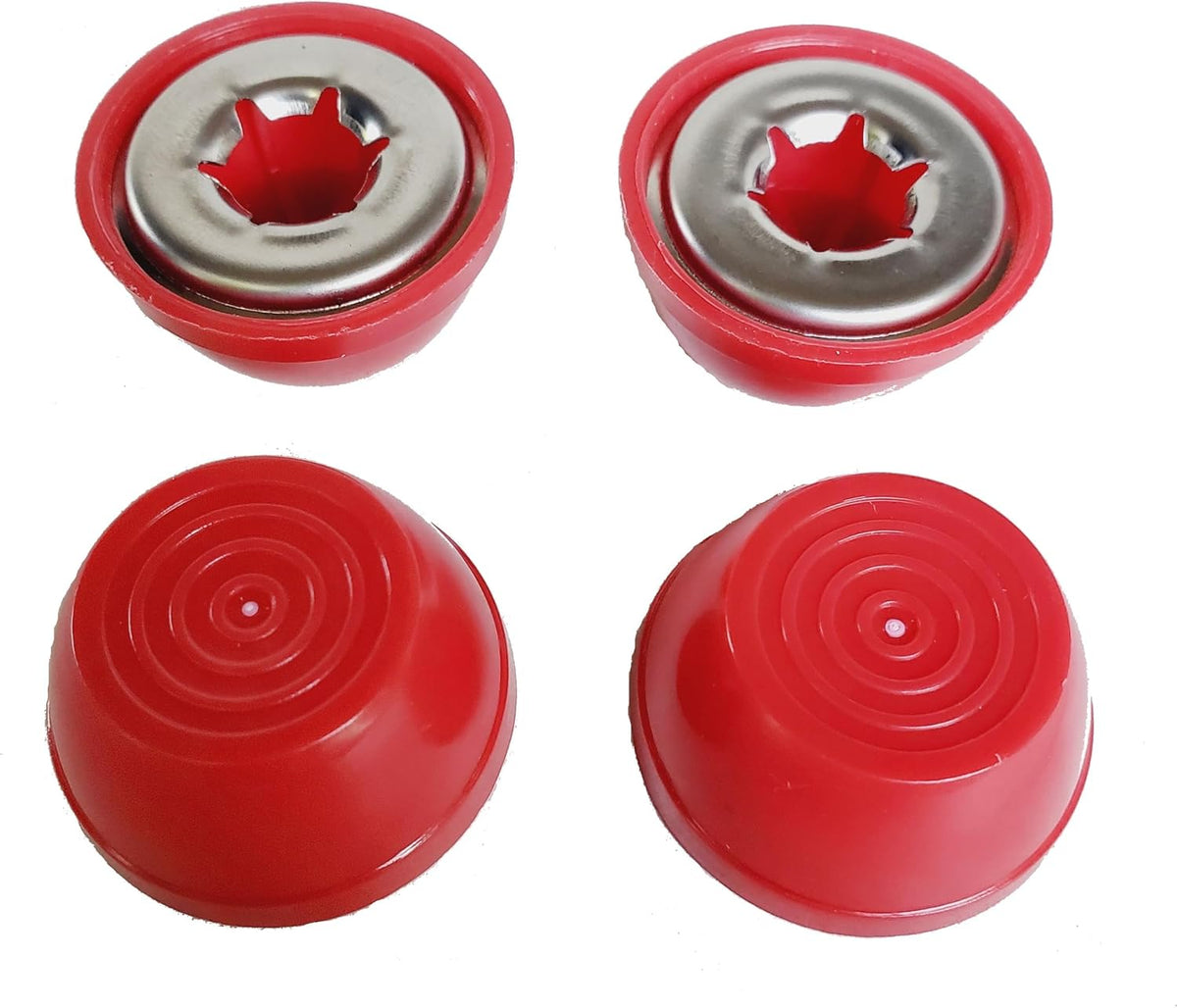 Quadrapoint Hub Cap compatible with Popular Red Wagon Brand Plastic - Red