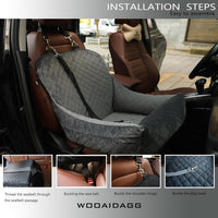 WOOAIDAGG Dog Car Seat for Small Dogs, Ultra-Soft Fabric - Grey - image 4