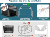 PETSFIT Dog Travel Crate, Soft Sided Dog Crate, Easy to Set Up - 36.0"L x 24.0"W x 23.0"H / Grey - image 2