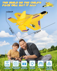 ANTSIR F-22 RC Airplane, 2.4GHz Easy to Fly Foam RC Plane - Yellow F22-2 Batteries Kf - image 4