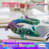 24 inch Large 3D Printed Dragon Glow in the Dark in Halloween – Fun for Kids & Family - Blue Green Purple / 24 inch - image 3